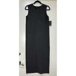Norma Kamali Sleeveless Tailored Terry Side Slit Gown Dark Grey Size XS 0-2 NWT